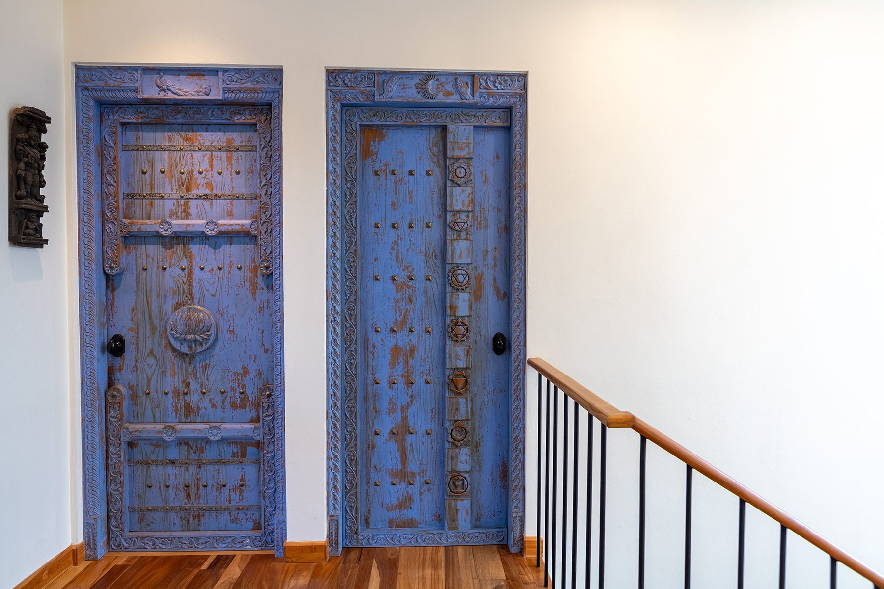 Hand-carved antique bedroom doors from India