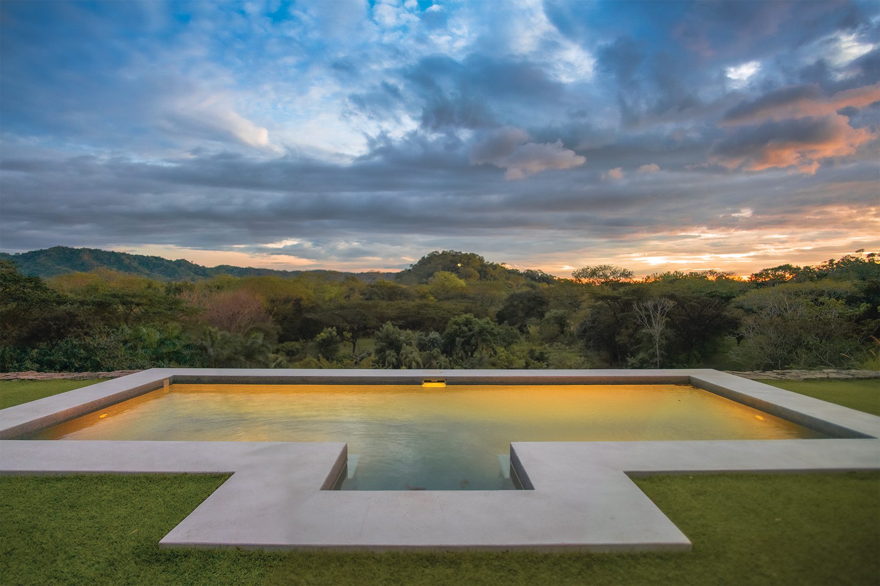 The pool at golden hour