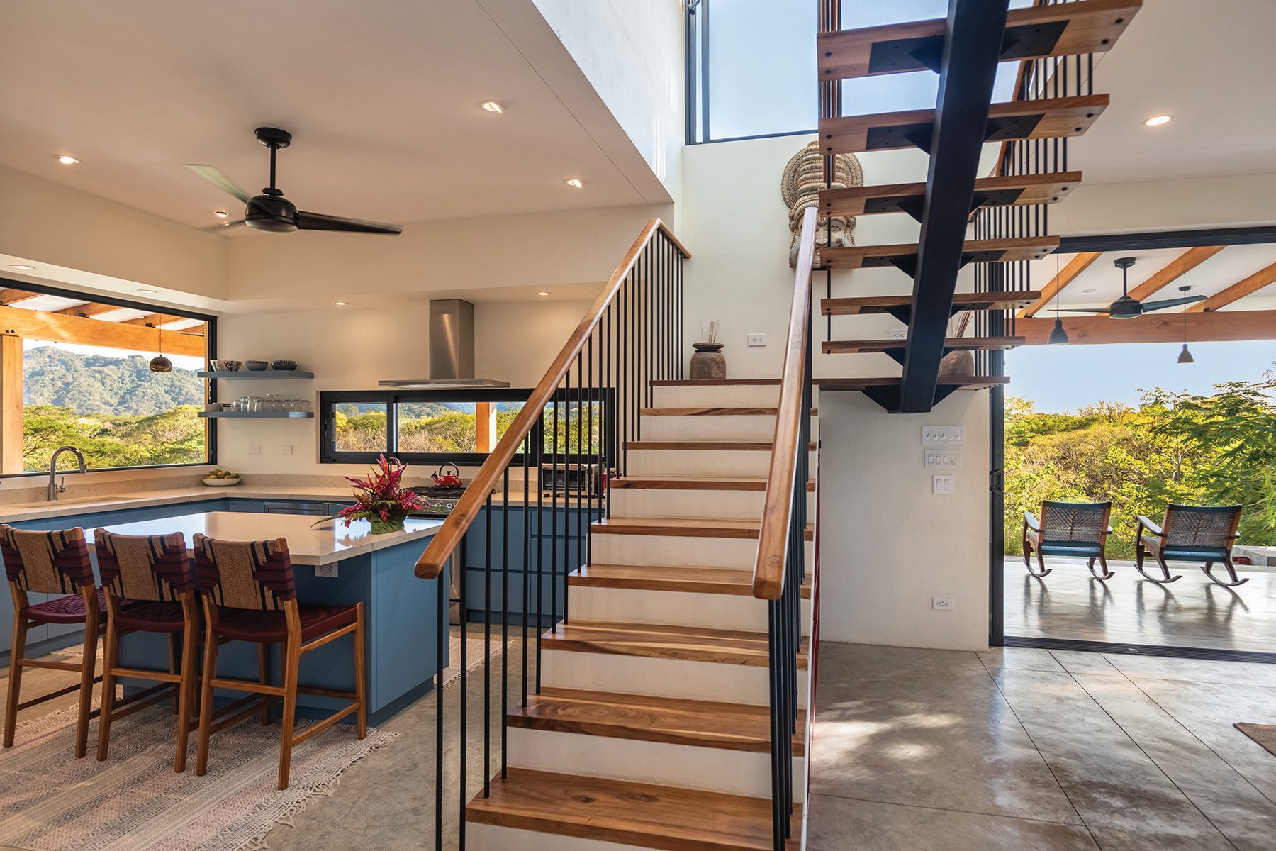 The open great room and terrace of the residence, The Sanctuary Estate, Nosara, Costa Rica